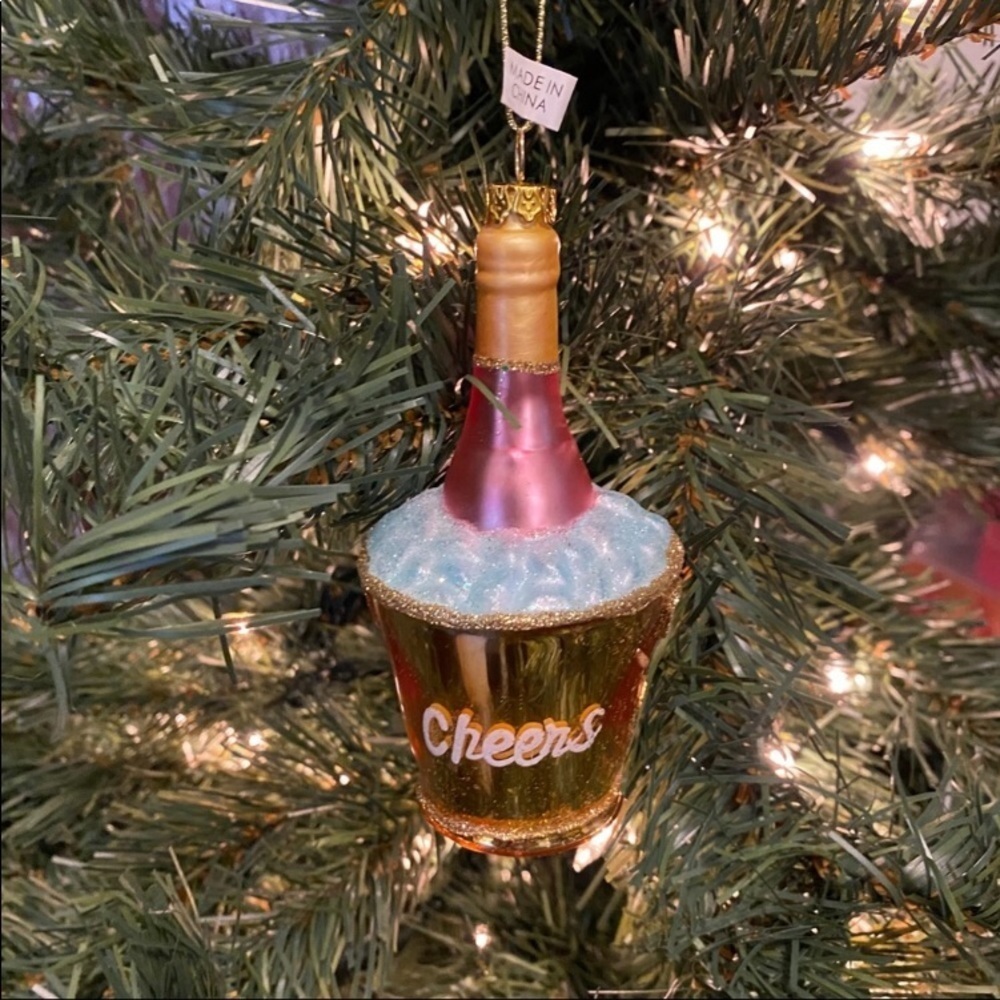 NWT Anthropologie CHEERS Champagne Bucket Ornament Christmas